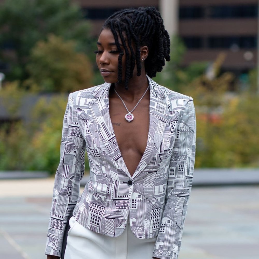 Geometric Pattern Jacket - Picture 2 of 2